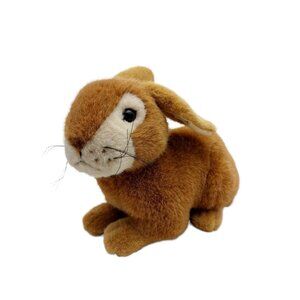 The Nature Company Realistic Rabbit Hare Stuffed Animal Plush 7" H Brown Easter